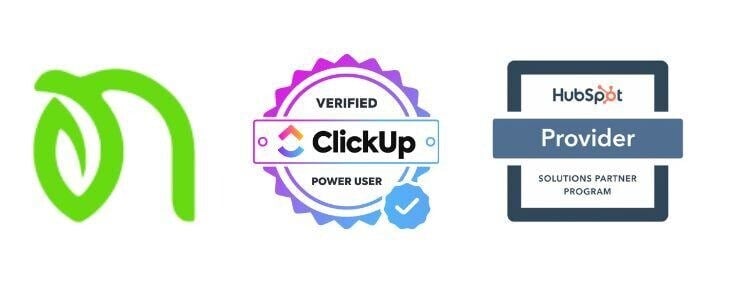 Nurture, ClickUp and HubSpot Badges