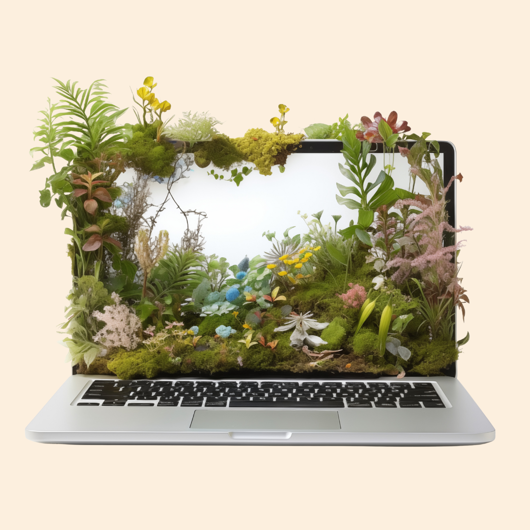 Laptop growing plants