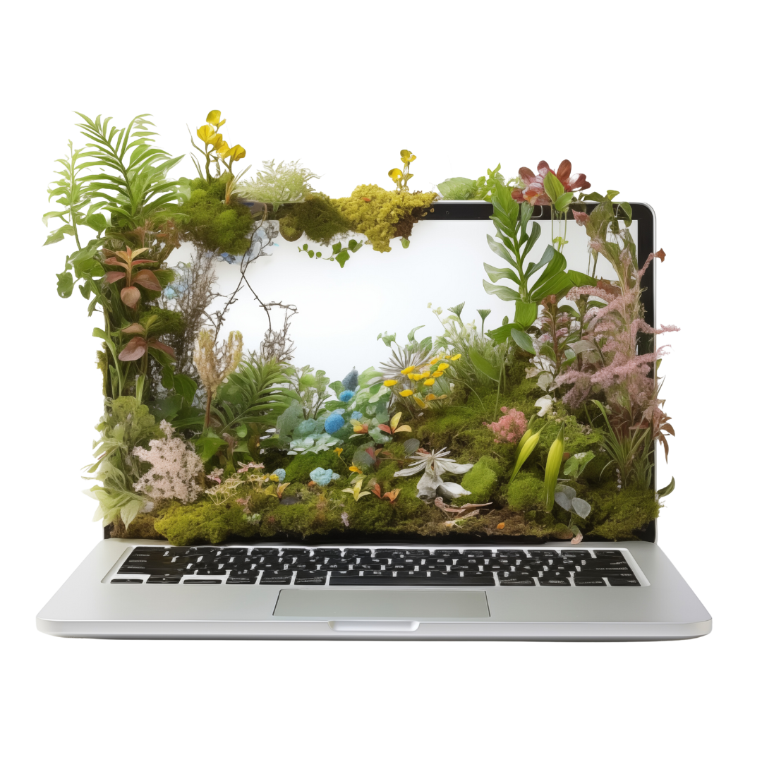 Laptop growing plants